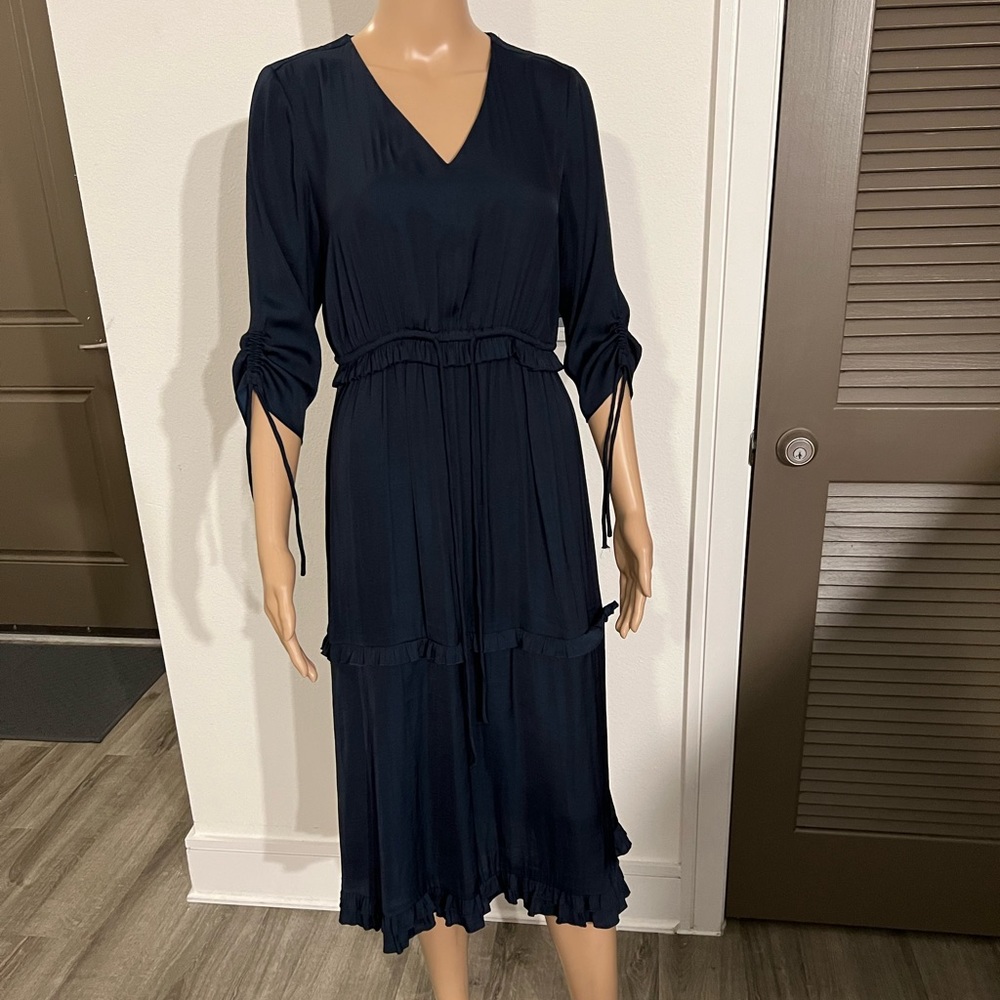 Scotch & Soda Faux Silk A-line Tiered Midi Dress NWT